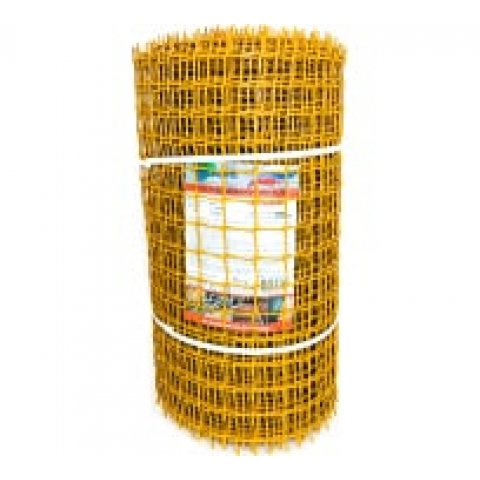 Садовая сетка пластик ПРОФИ с квадратной ячейкой 33x33 мм, 0.5x20 м, желтая